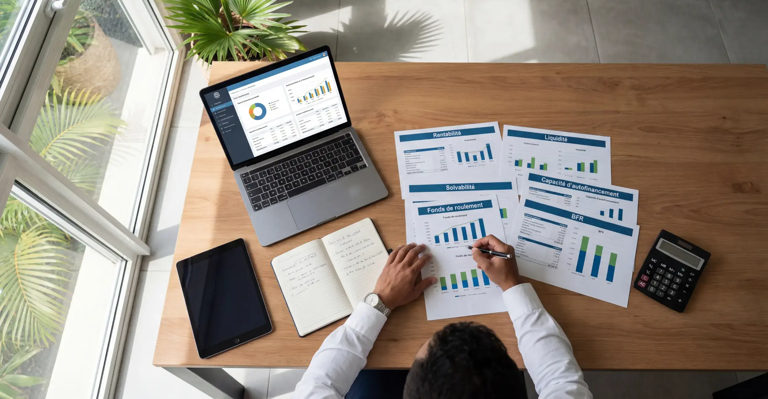 Un manager qui pilote la gestion financière de son entreprise à La Réunion