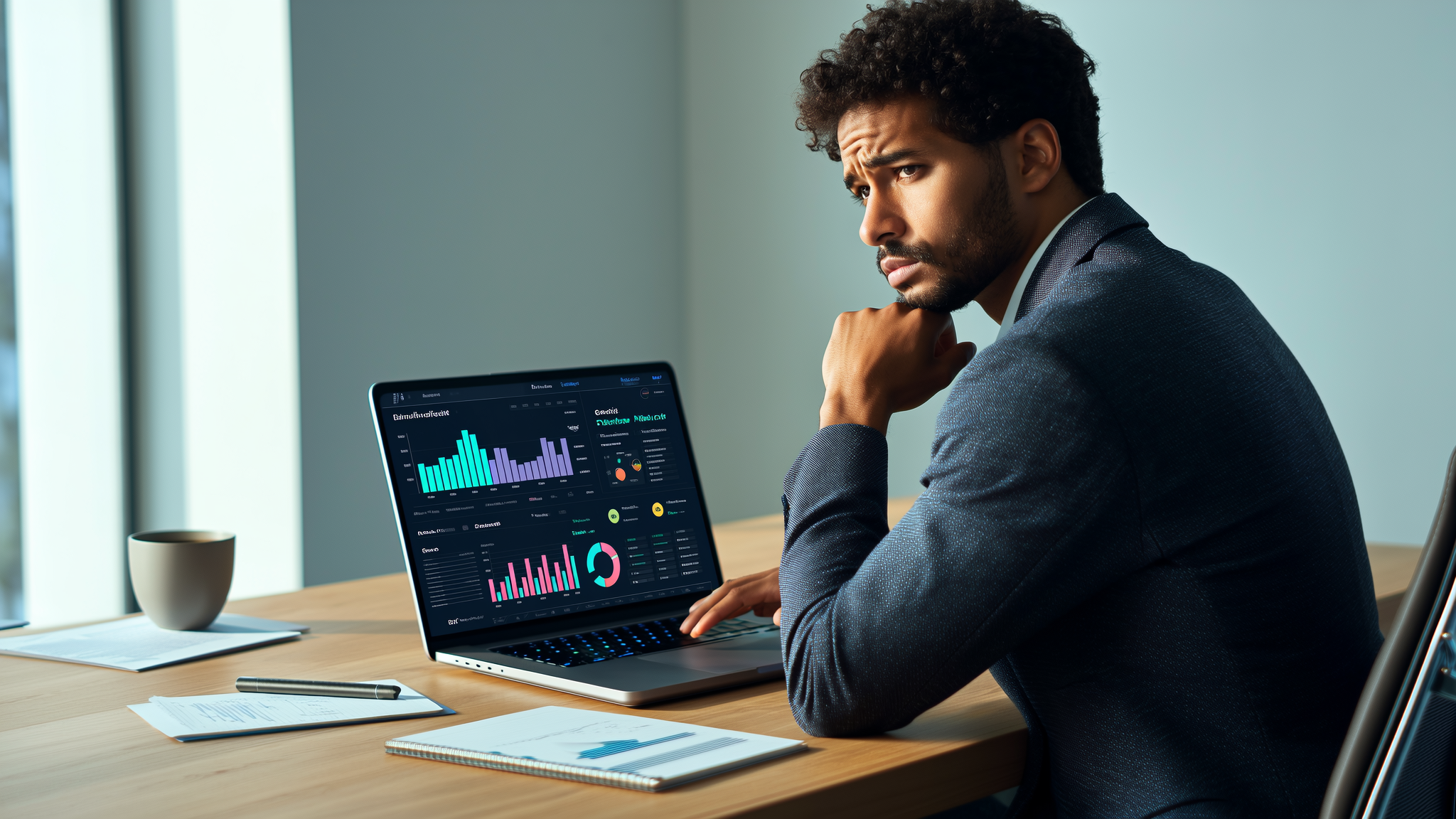 DAF qui travaille sur des tableaux de bord